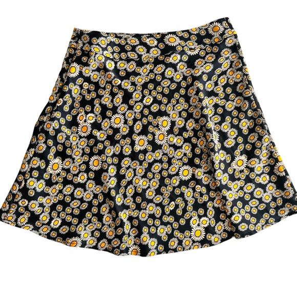 Free People Phoebe Mini Skirt Daisy Print Black Size 2 Y2K - Picture 6 of 7